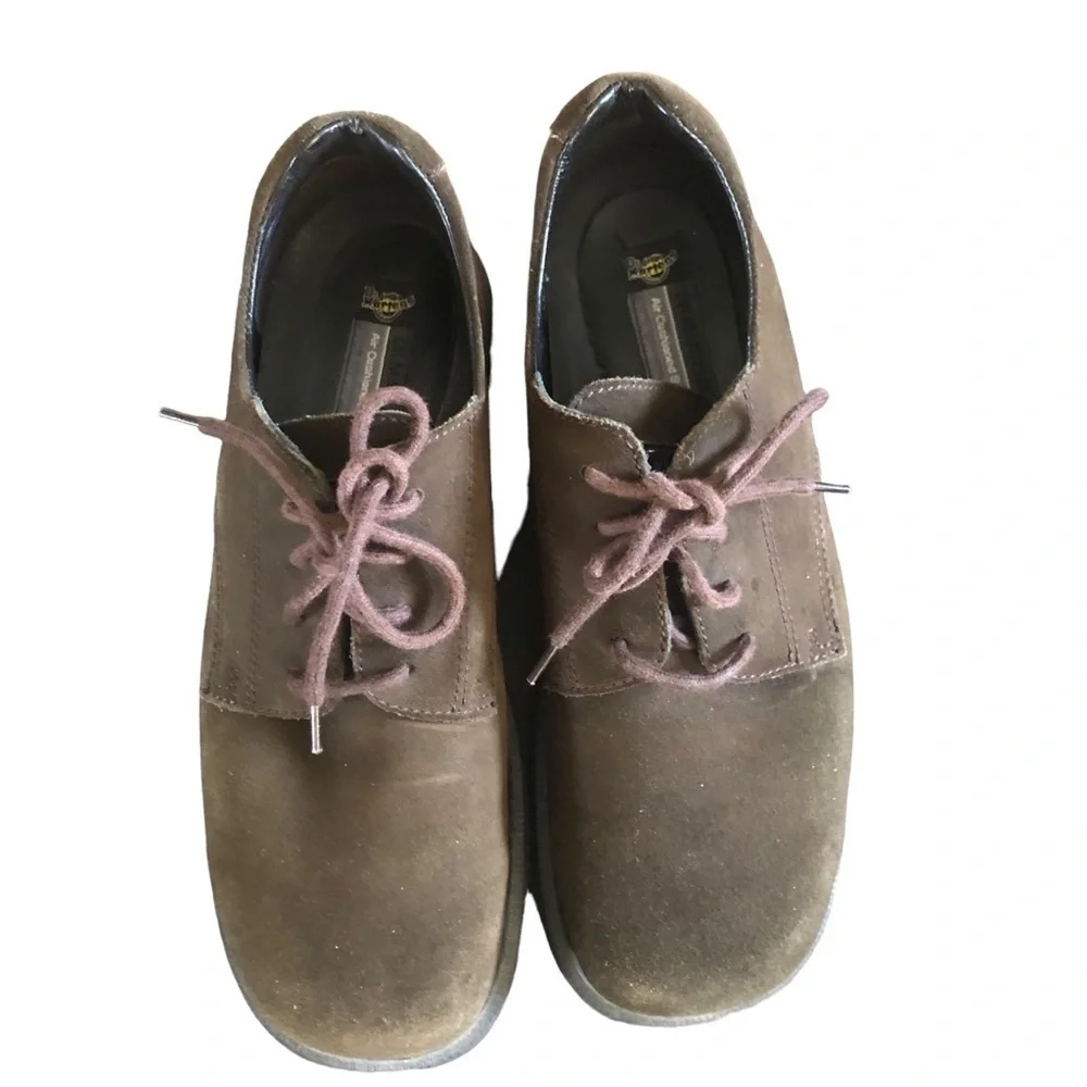 Doc Dr Martens Air Cushion Sole Suede Lace Up Shoe 8 Men’s Dark Brown ENGLAND